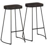 Scaune de bar 2 buc Negru 45x40x78 cm lemn masiv de mango GartenMobel Dekor