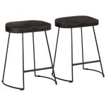 Scaune de bar 2 buc Negru 46x38x52 cm lemn masiv de mango GartenMobel Dekor