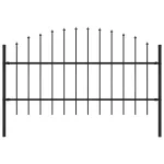 Gard de grădină cu vârf ascuțit, negru, 1,7 m, oțel GartenMobel Dekor