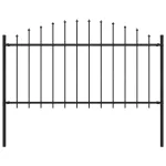 Gard de grădină cu vârf ascuțit, negru, 1,7 m, oțel GartenMobel Dekor