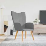 Scaun de relaxare, gri deschis, material textil GartenMobel Dekor