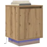 Noptiera cu lumini LED Stejar Artisan 38x34x50 cm GartenMobel Dekor