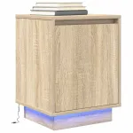 Noptiera cu lumini LED Stejar Sonoma 38x34x50 cm GartenMobel Dekor