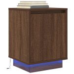 Noptiera cu lumini LED Stejar maro 38x34x50 cm GartenMobel Dekor
