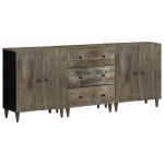 Bufete 3 piese gri deschis 60x33,5x75 cm lemn masiv de mango GartenMobel Dekor