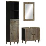 Set mobilier de baie, 3 piese, lemn masiv de mango GartenMobel Dekor