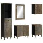 Set mobilier de baie, 5 piese, lemn masiv de mango GartenMobel Dekor