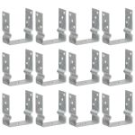 Ancore de gard, 12 buc., argintiu, 12x6x15 cm, oțel galvanizat GartenMobel Dekor
