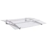 Baldachin ușă argintiu și transparent 150x90 cm PET GartenMobel Dekor