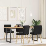 Scaune de bucătărie, 4 buc., negru, material textil GartenMobel Dekor