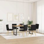 Scaune de sufragerie 6 buc. negru material textil GartenMobel Dekor