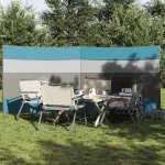 Paravan de camping, albastru, 340x130 cm, impermeabil GartenMobel Dekor