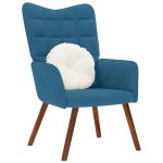 Scaun de relaxare, albastru, catifea GartenMobel Dekor