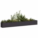 Jardinier negru 360x40x40 cm Oțel laminat la rece GartenMobel Dekor