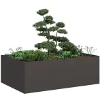 Jardinier negru 120x80x40 cm Oțel GartenMobel Dekor