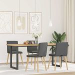 Scaune de bucătărie pivotante, 4 buc., gri închis, textil GartenMobel Dekor