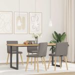 Scaune de sufragerie, 4 buc., gri taupe, material textil GartenMobel Dekor