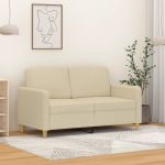 Canapea cu 2 locuri, crem, 120 cm, material textil GartenMobel Dekor