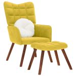 Scaun de relaxare cu scaun catifea galbenă GartenMobel Dekor