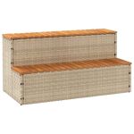 Trepte pentru cada cu hidromasaj bej polirattan și salcâm solid GartenMobel Dekor