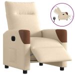 Fotoliu rabatabil electric, crem, material textil GartenMobel Dekor