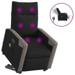 Fotoliu electric de masaj rabatabil cu ridicare, negru, textil GartenMobel Dekor