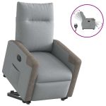 Fotoliu electric rabatabil cu ridicare, gri deschis, textil GartenMobel Dekor
