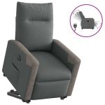 Fotoliu electric rabatabil cu ridicare, gri închis, textil GartenMobel Dekor