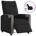 Fotoliu rabatabil electric, negru, material textil GartenMobel Dekor
