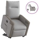 Scaun reclinabil electric, țesătură gri nor GartenMobel Dekor