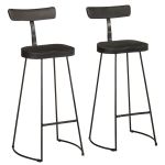 Scaune de bar 2 buc Negru 49x43x103 cm Lemn masiv Mango GartenMobel Dekor
