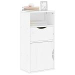 Dulap lateral cu sertar „ODDA” alb 40x24x79cm lemn masiv de pin GartenMobel Dekor