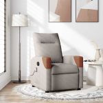 Fotoliu de masaj rabatabil, gri taupe, material textil GartenMobel Dekor
