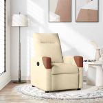 Fotoliu rabatabil, crem, material textil GartenMobel Dekor