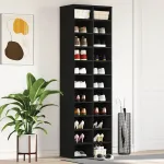 Dulap Pantofi Stejar Negru 54x34x183 cm Lemn prelucrat GartenMobel Dekor