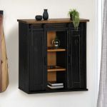 Dulap suspendat HALDEN 2 uși glisante negru 75x22,5x70 cm pin GartenMobel Dekor