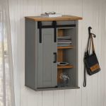 Dulap suspendat HALDEN cu ușă glisantă gri 49x22,5x70 cm pin GartenMobel Dekor