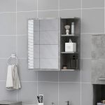 Dulap de baie cu oglindă, gri beton, 62,5 x 20,5 x 64 cm GartenMobel Dekor
