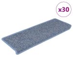 Covorașe scări autoadezive, 30 buc. albastru 65x21x4 cm, sisal GartenMobel Dekor