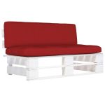 Canapea de mijloc de grădină din paleți, alb, lemn pin tratat GartenMobel Dekor