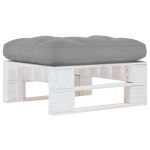 Otoman din paleți de grădină, alb, lemn de pin tratat GartenMobel Dekor