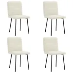 Scaune de bucătărie, 4 buc., crem, catifea GartenMobel Dekor