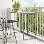 Masă de grădină pliabilă gri 90x51x75 cm Poly Ratan GartenMobel Dekor