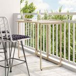 Masă pliabilă de grădină bej 90x51x75 cm Poly Ratan GartenMobel Dekor