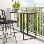 Masă pliabilă de grădină maro 90x51x75 cm Poly Ratan GartenMobel Dekor