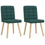 Scaune de bucătărie, 2 buc., verde închis, material textil GartenMobel Dekor