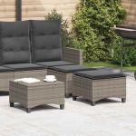 Scaune de grădină cu perne 2 buc Gri 55x55x36 cm Poly Ratan GartenMobel Dekor