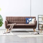 Canapea cu 3 locuri, material textil, 172 x 70 x 82 cm, maro GartenMobel Dekor