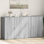 Comode, 2 buc., gri sonoma, 79x38x80 cm, lemn compozit GartenMobel Dekor