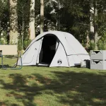 Cabină cort camping 4 persoane alb, țesătură opacă, impermeabil GartenMobel Dekor